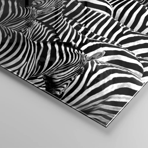 Glass picture - Striped Group Portrait  - 70x70 cm