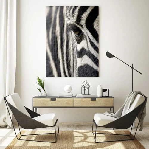 Glass picture - Striped Portrait - 70x100 cm