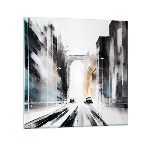 Glass picture - Study of a City: Architecture and Movement - 30x30 cm