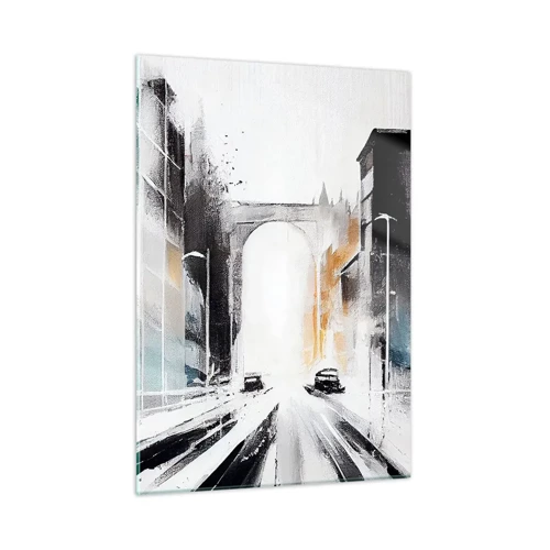 Glass picture - Study of a City: Architecture and Movement - 50x70 cm