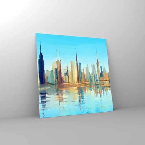 Glass picture - Sunny Metropolis - 40x40 cm