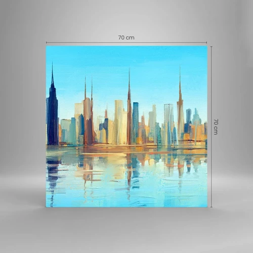 Glass picture - Sunny Metropolis - 70x70 cm