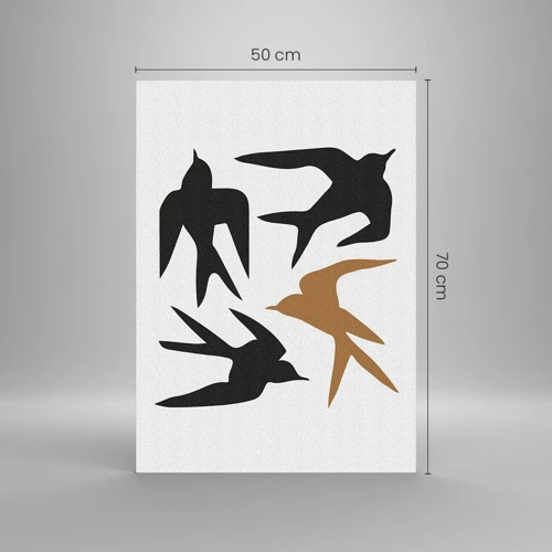 Glass picture - Swallows at Play - 50x70 cm