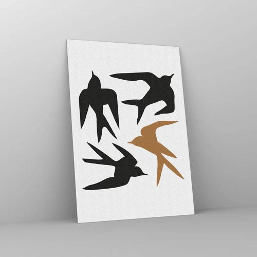 Glass picture - Swallows at Play - 50x70 cm
