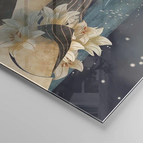 Glass picture - Tale of a Queen with Lillies - 140x50 cm