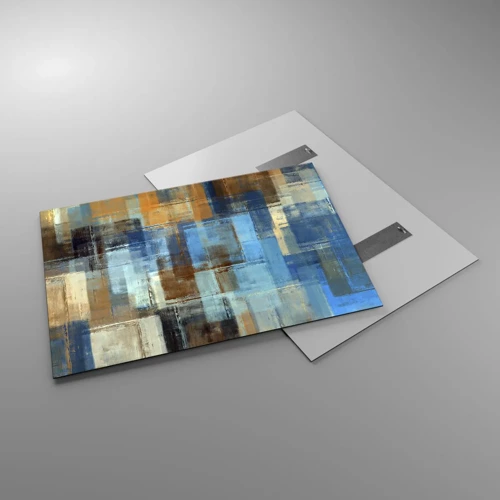 Glass picture - Through Blue Curtain - 100x70 cm