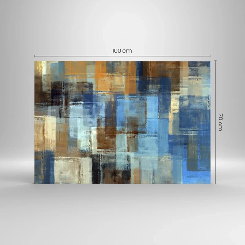 Glass picture - Through Blue Curtain - 100x70 cm