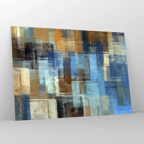 Glass picture - Through Blue Curtain - 100x70 cm