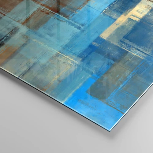 Glass picture - Through Blue Curtain - 100x70 cm