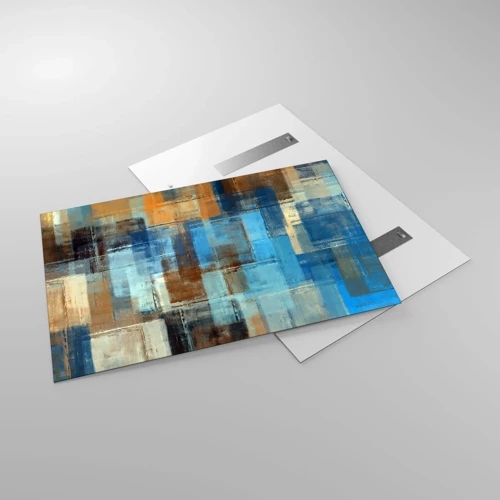 Glass picture - Through Blue Curtain - 120x80 cm