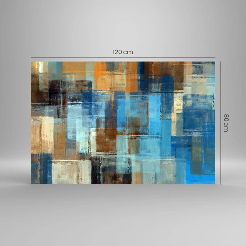 Glass picture - Through Blue Curtain - 120x80 cm