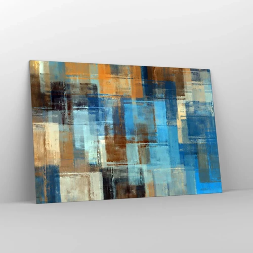 Glass picture - Through Blue Curtain - 120x80 cm