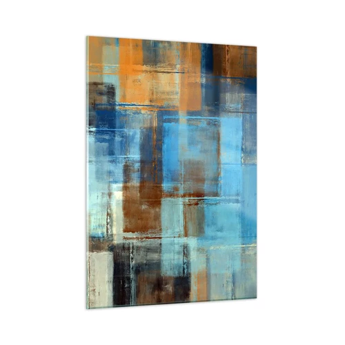 Glass picture - Through Blue Curtain - 50x70 cm