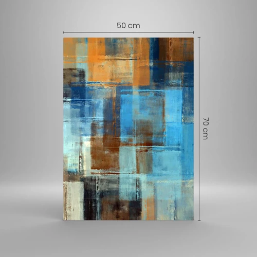 Glass picture - Through Blue Curtain - 50x70 cm