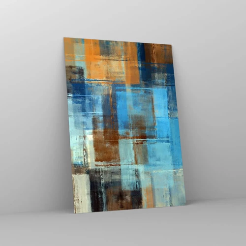 Glass picture - Through Blue Curtain - 50x70 cm