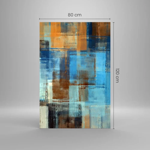 Glass picture - Through Blue Curtain - 80x120 cm