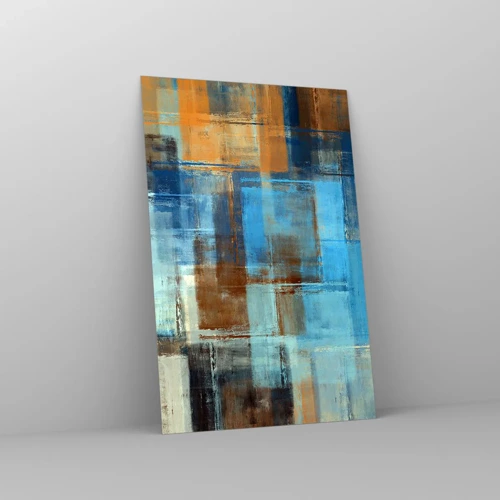 Glass picture - Through Blue Curtain - 80x120 cm