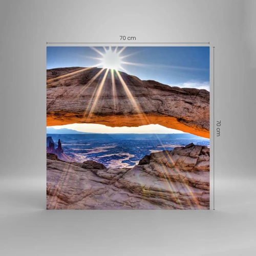 Glass picture - Through Rocky Gate - 70x70 cm