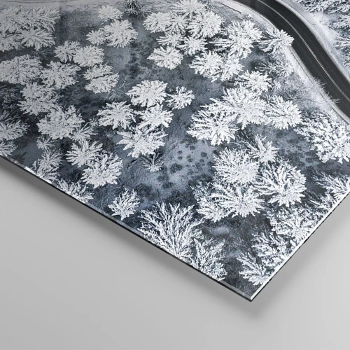 Glass picture - Through Wintery Forest - 100x40 cm