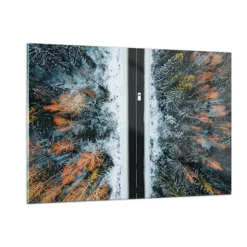 Glass picture - Through a Wintery Forest - 120x80 cm