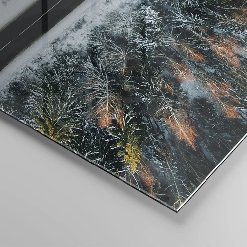 Glass picture - Through a Wintery Forest - 120x80 cm