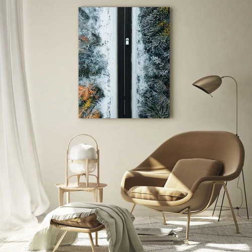 Glass picture - Through a Wintery Forest - 70x100 cm