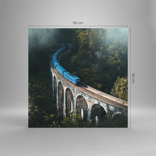 Glass picture - Train through Nature - 50x50 cm