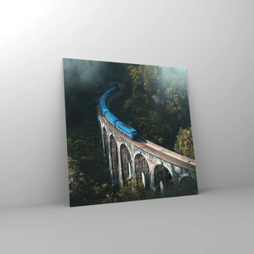 Glass picture - Train through Nature - 70x70 cm