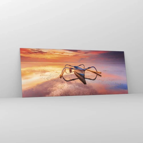 Glass picture - Tranquility of Tropical Evening - 100x40 cm
