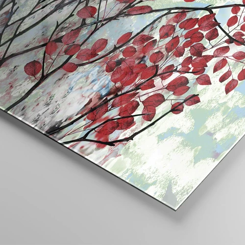 Glass picture - Tree in Scarlet - 100x40 cm