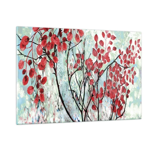 Glass picture - Tree in Scarlet - 120x80 cm