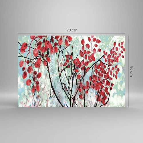 Glass picture - Tree in Scarlet - 120x80 cm