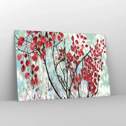 Glass picture - Tree in Scarlet - 120x80 cm