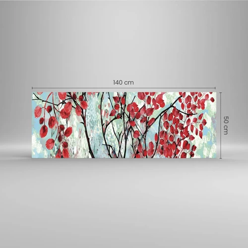 Glass picture - Tree in Scarlet - 140x50 cm