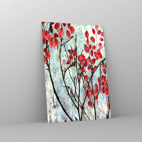 Glass picture - Tree in Scarlet - 70x100 cm