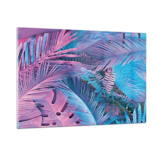 Glass picture - Tropics in Pink and Blue - 120x80 cm