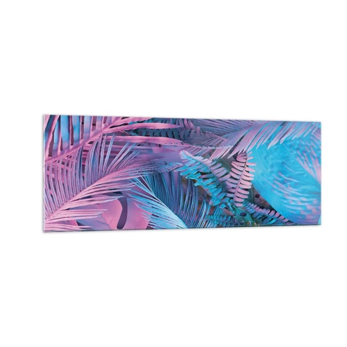 Glass picture - Tropics in Pink and Blue - 140x50 cm