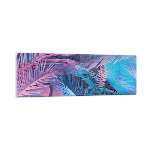 Glass picture - Tropics in Pink and Blue - 160x50 cm