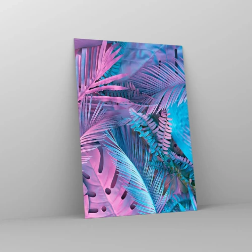 Glass picture - Tropics in Pink and Blue - 70x100 cm