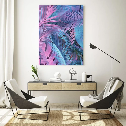 Glass picture - Tropics in Pink and Blue - 70x100 cm