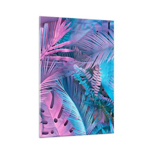 Glass picture - Tropics in Pink and Blue - 80x120 cm