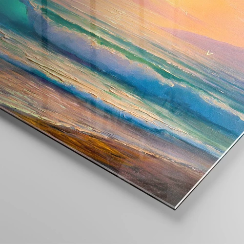 Glass picture - Turquoise Song of the Waves - 100x40 cm