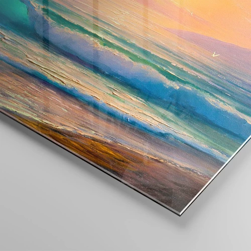 Glass picture - Turquoise Song of the Waves - 100x70 cm