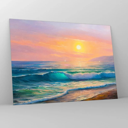 Glass picture - Turquoise Song of the Waves - 70x50 cm