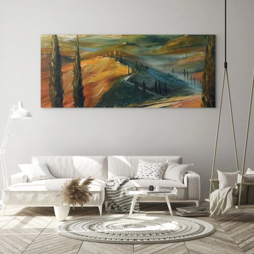 Glass picture - Tuscan Landscape - 100x40 cm