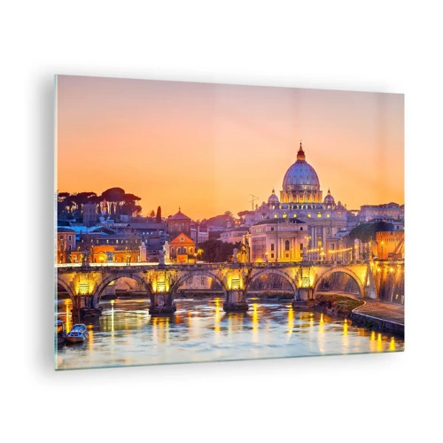 Glass picture - Twilight over Eternal City - 70x50 cm