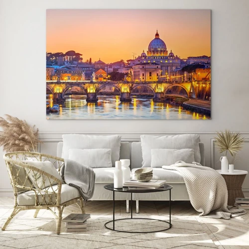 Glass picture - Twilight over Eternal City - 70x50 cm