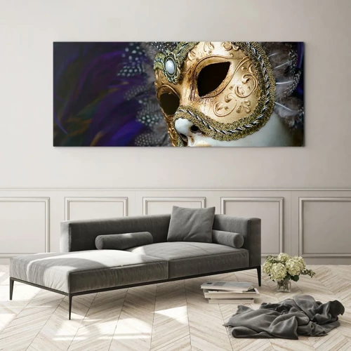 Glass picture - Venetian Portrait In Gold - 100x40 cm