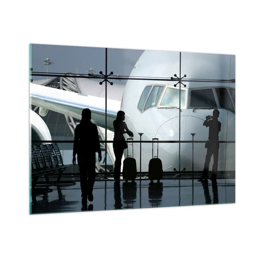 Glass picture - Via a Vis at the Aiport - 100x70 cm