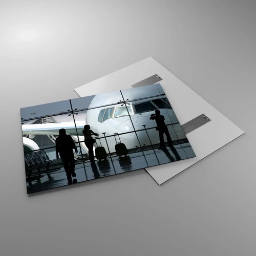 Glass picture - Via a Vis at the Aiport - 100x70 cm